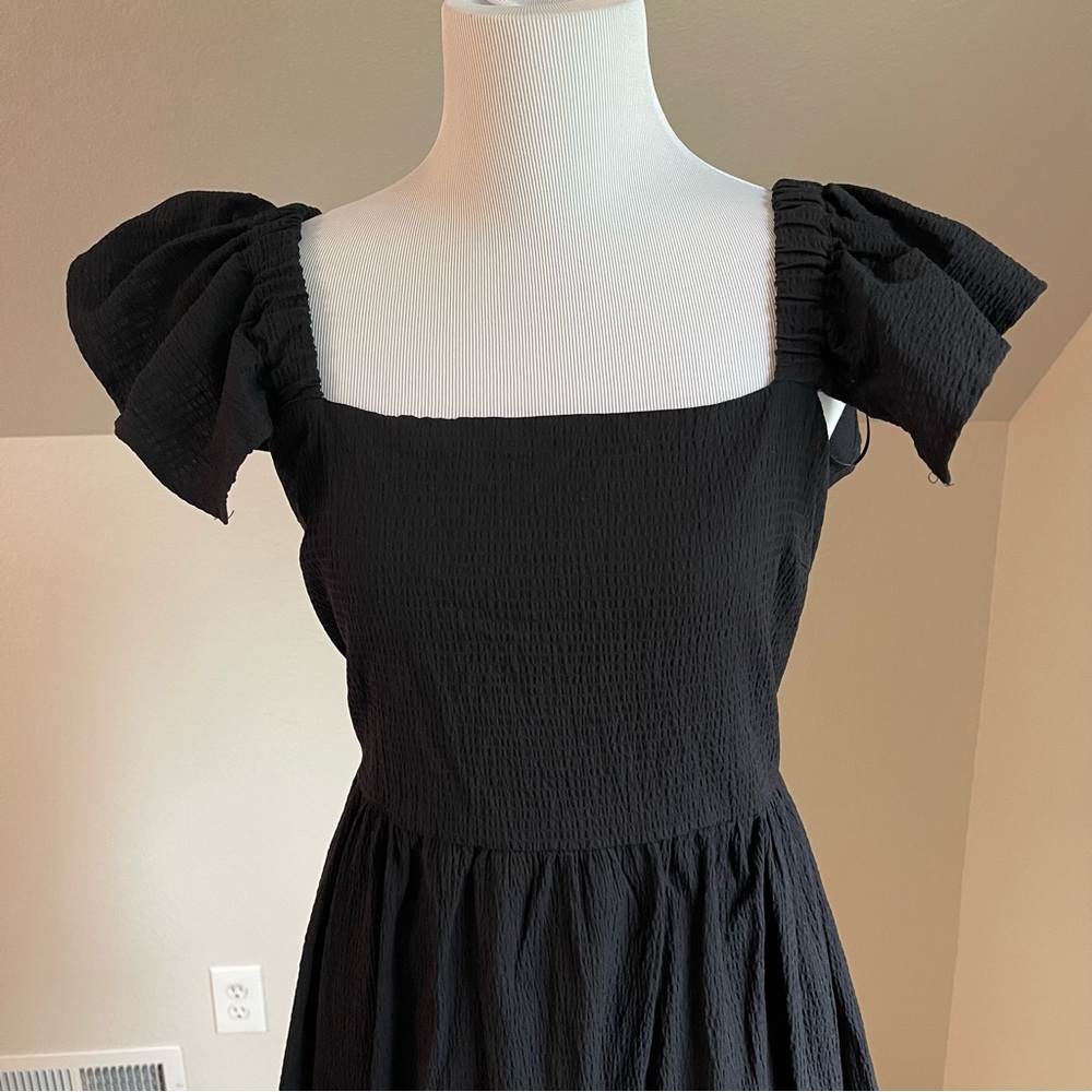 Francesca's Collections Bella Ruffle Sleeve Bow Back Mini Dress - Picture 2 of 11